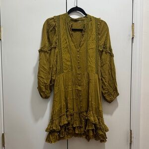 Olive Green Free People Mini Dress